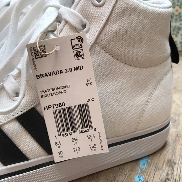 Adidas NEW WITH TAGS High-Top Sneakers Classic Mid Bravada 2.0 Cloudfoam Comfort - Picture 5 of 12